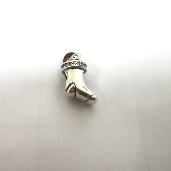 pandora silver rare red hat christmas stocking sock charm