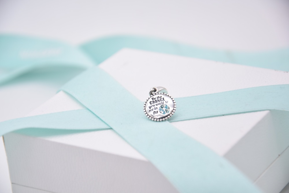 pandora silver be the change you want to see dangle bead