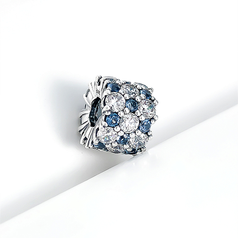 pandora blue and clear sparkle charm