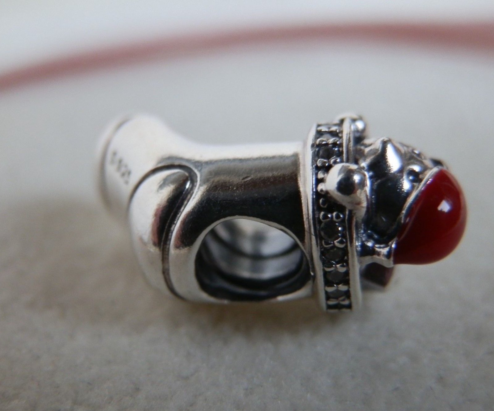 pandora silver rare red hat christmas stocking sock charm