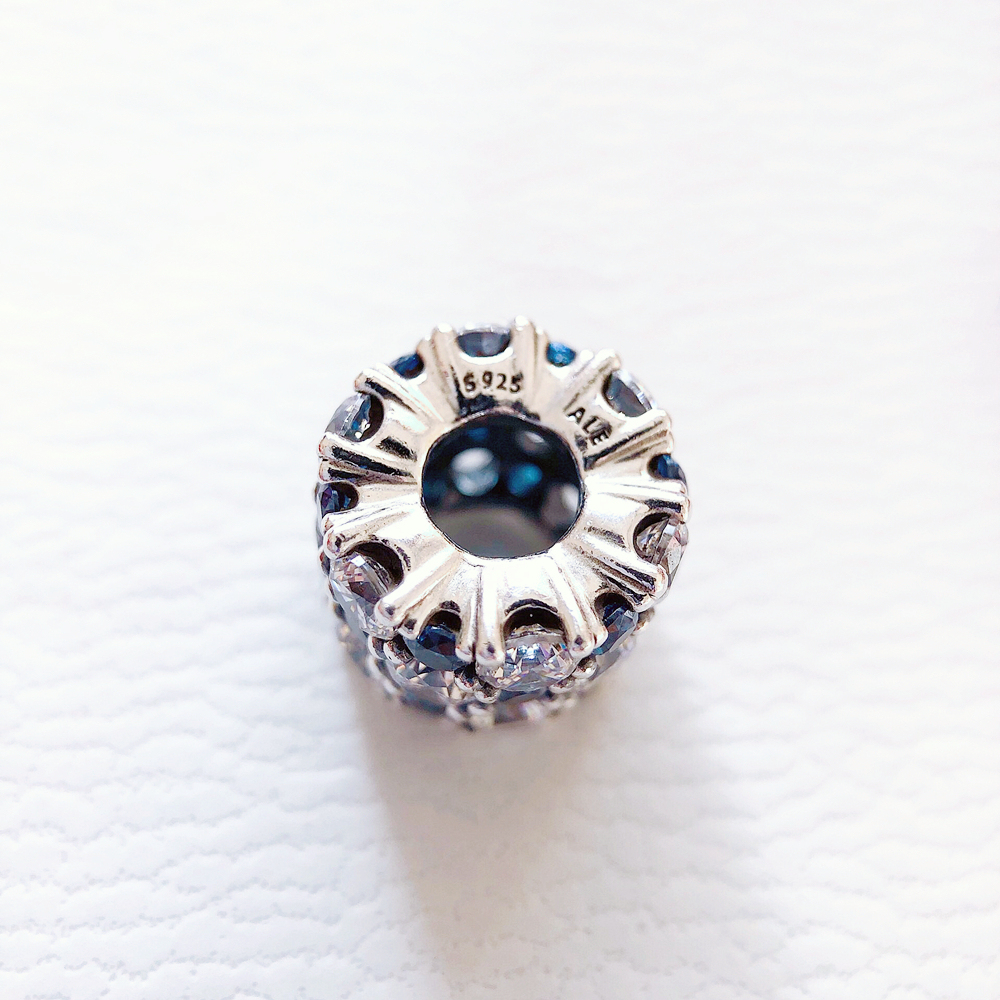 pandora blue and clear sparkle charm
