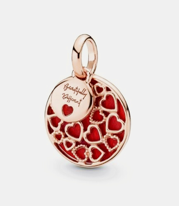 pandora rose & green murano glass pendant