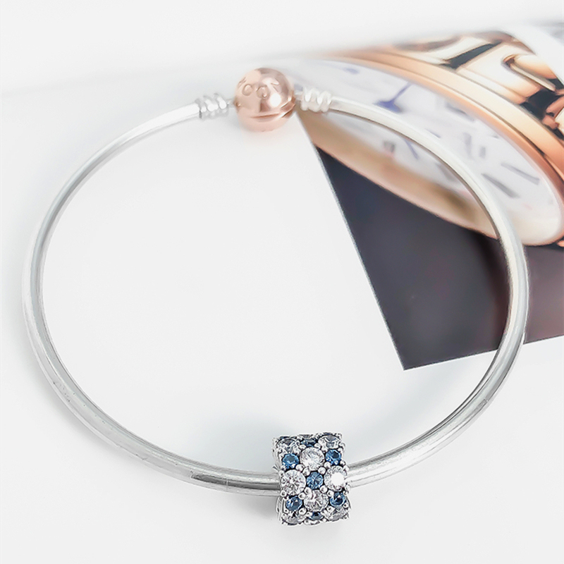pandora blue and clear sparkle charm