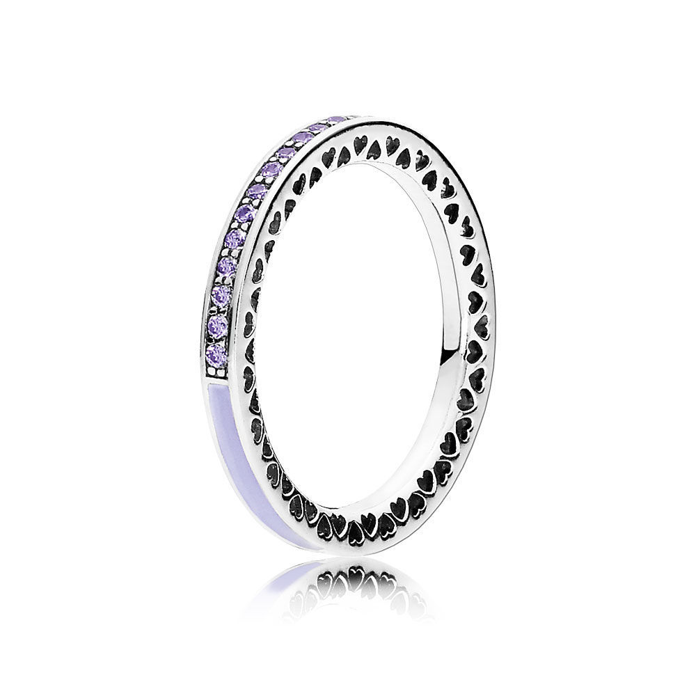 pandora radiant hearts lavender purple cz ring