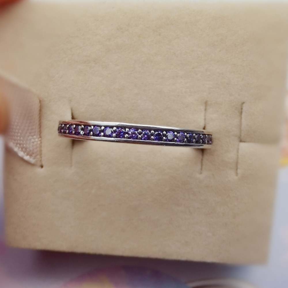 pandora radiant hearts lavender purple cz ring