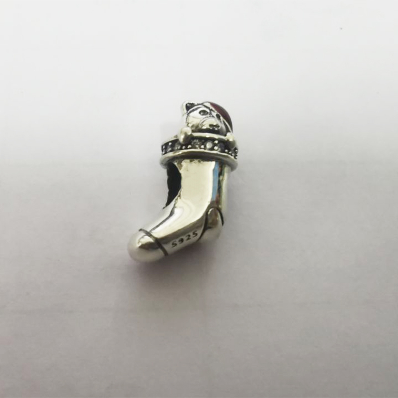 pandora silver rare red hat christmas stocking sock charm