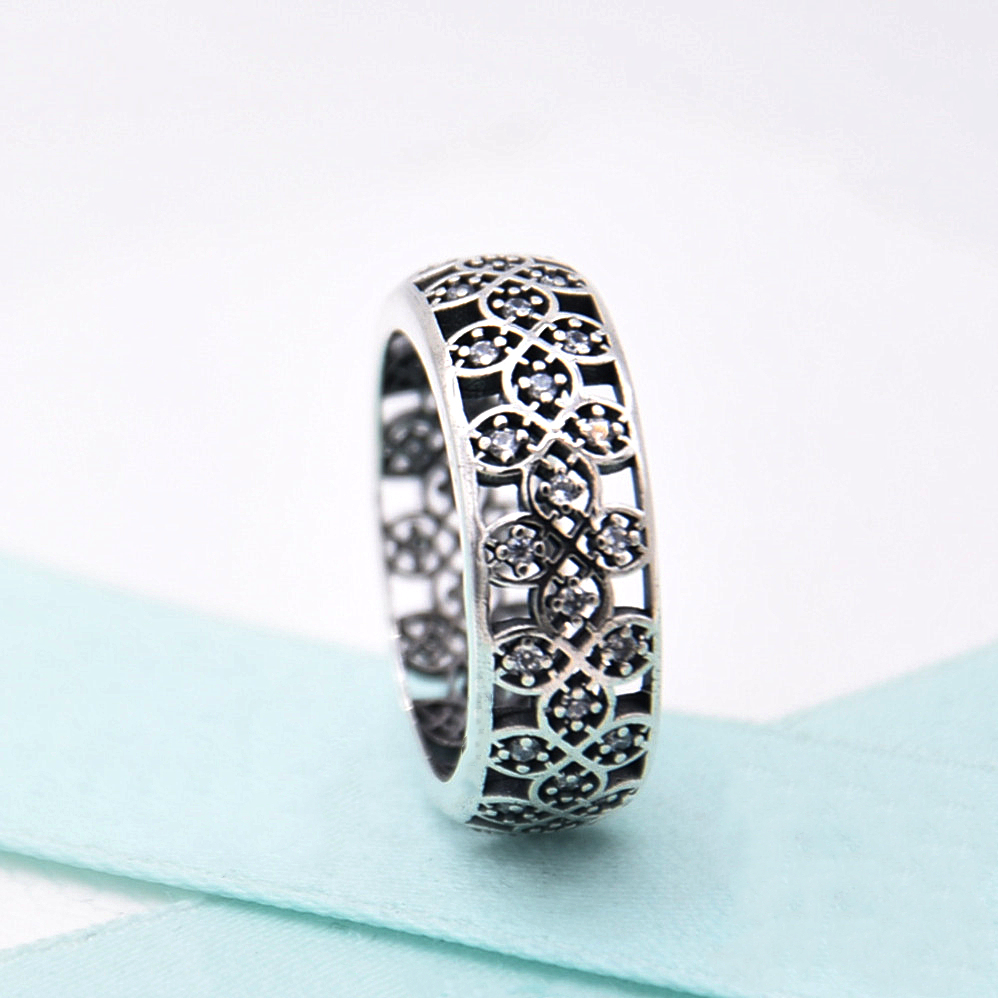 pandora intricate lattice cz ring
