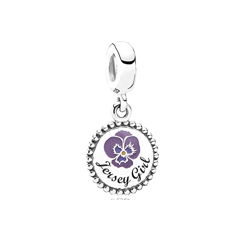 pandora jersey girl violet dangle charm flower