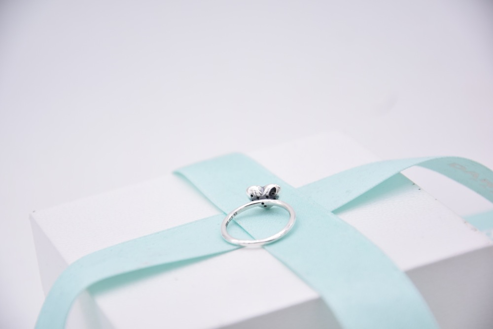 pandora sterling silver clear pave heart cz ring