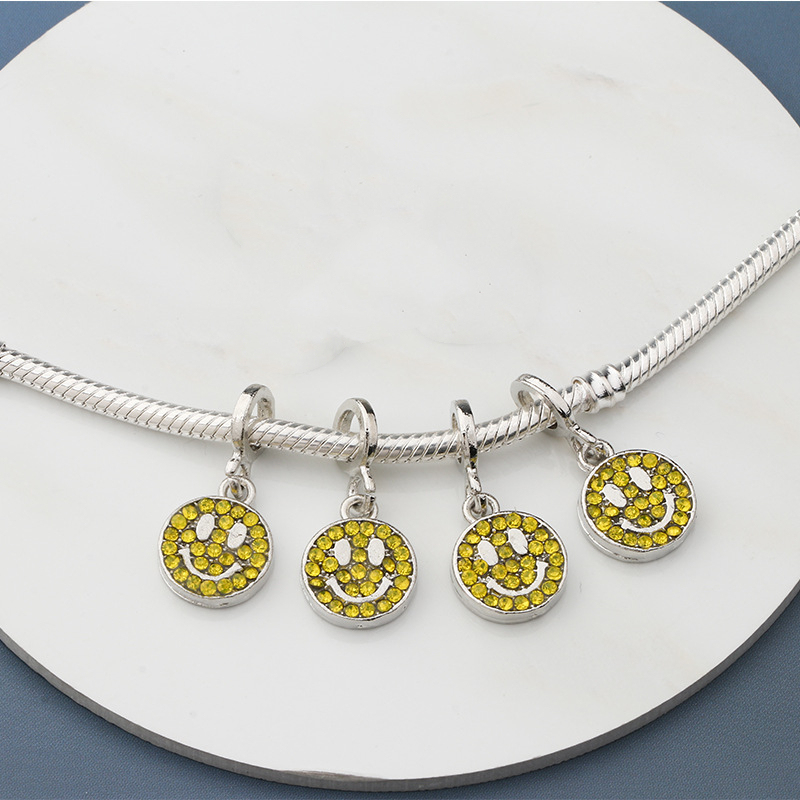 pandora me charm anhänger mein smiley sterlingsilber kristalle gelb