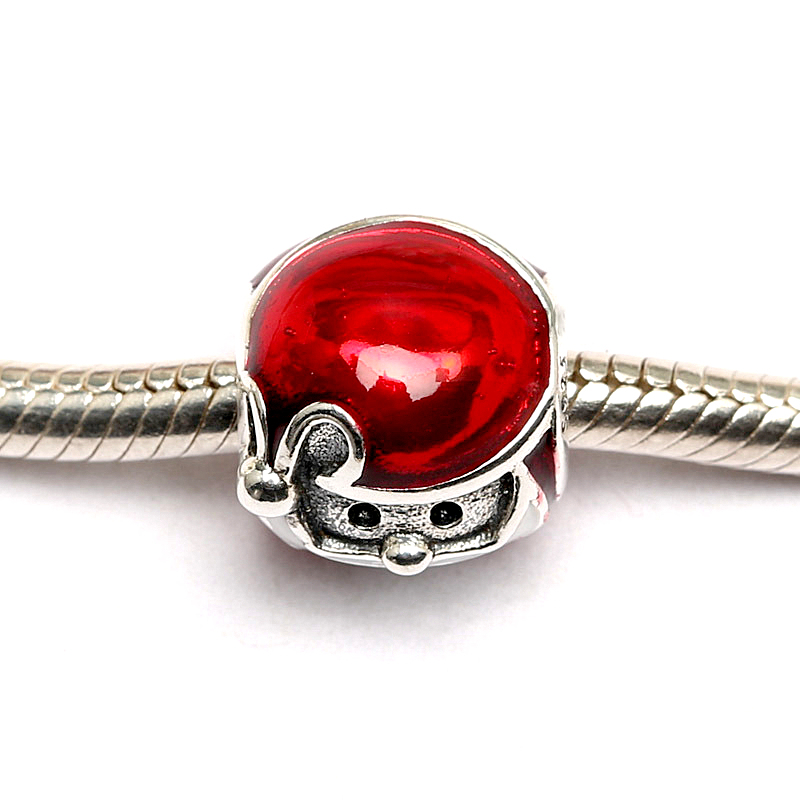 pandora charm jolly santa with red and white enamel