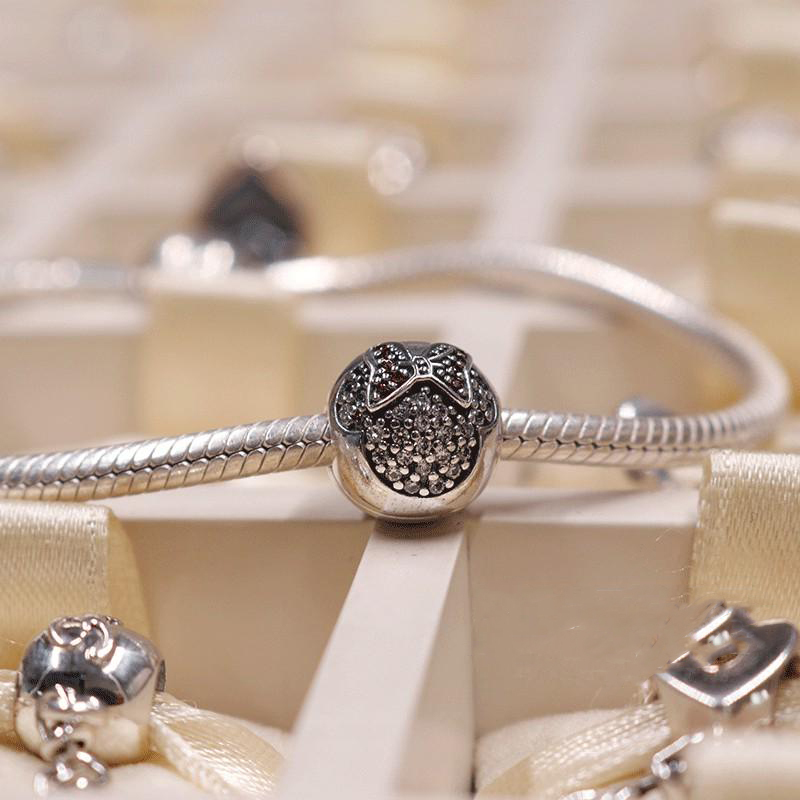 pandora silver charm minnie pave clip
