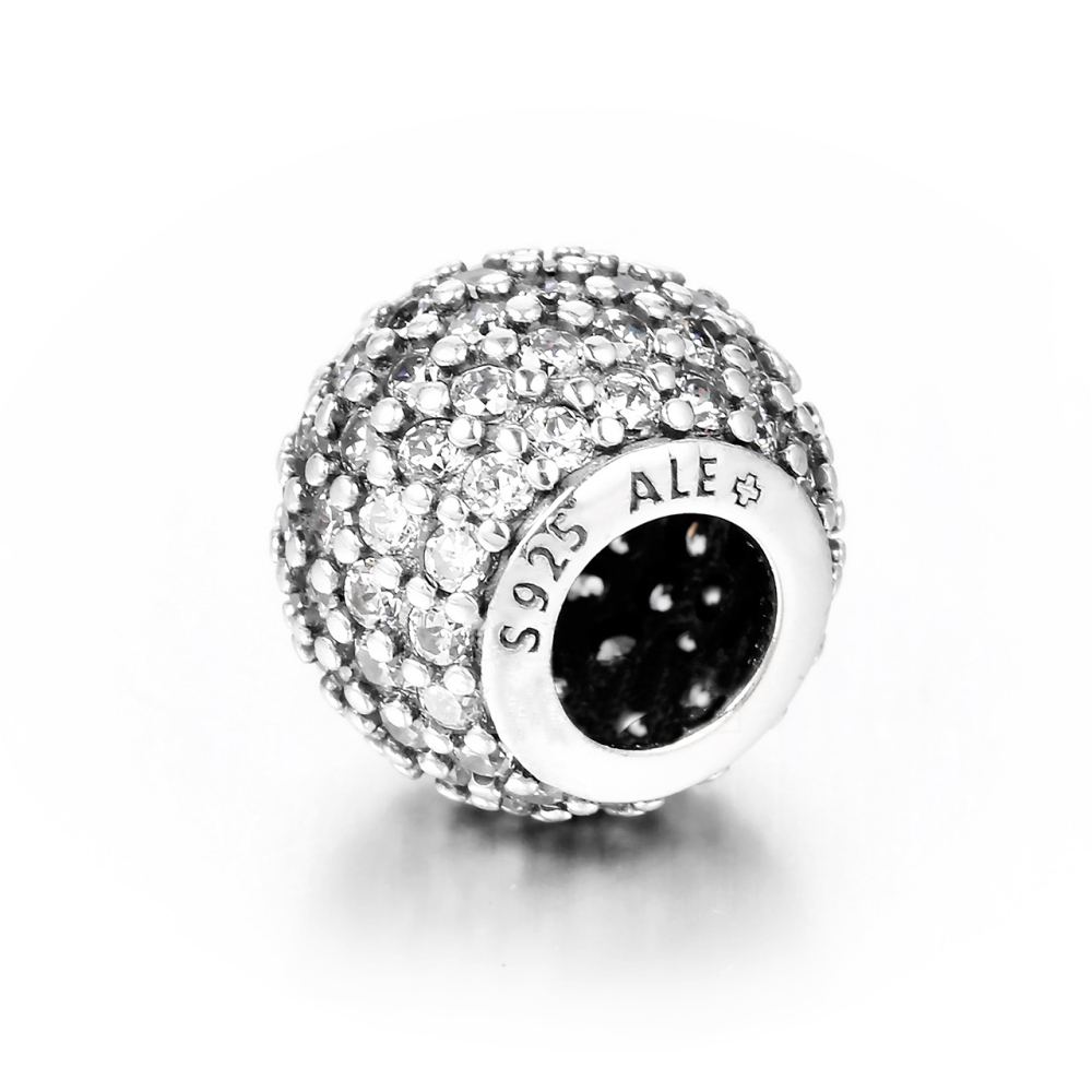 pandora sterling silver clear pave charm