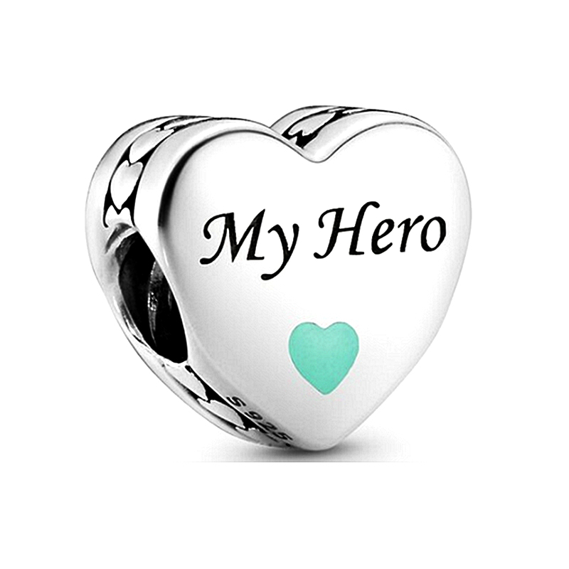 pandora my hero heart charm 925 silver ale