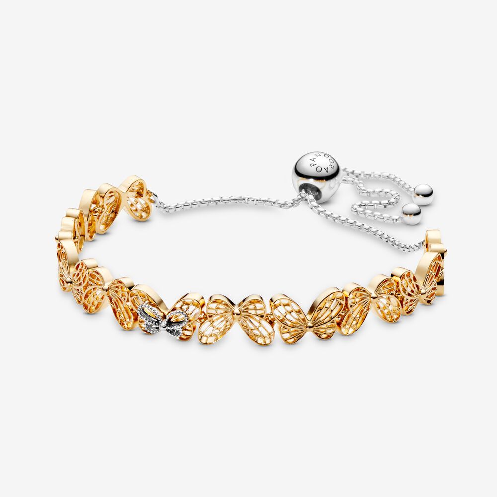 pandora shine damen armband openwork butterflies schmetterlinge