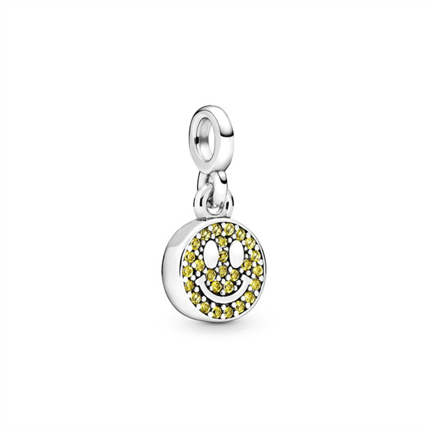 pandora me charm anhänger mein smiley sterlingsilber kristalle gelb