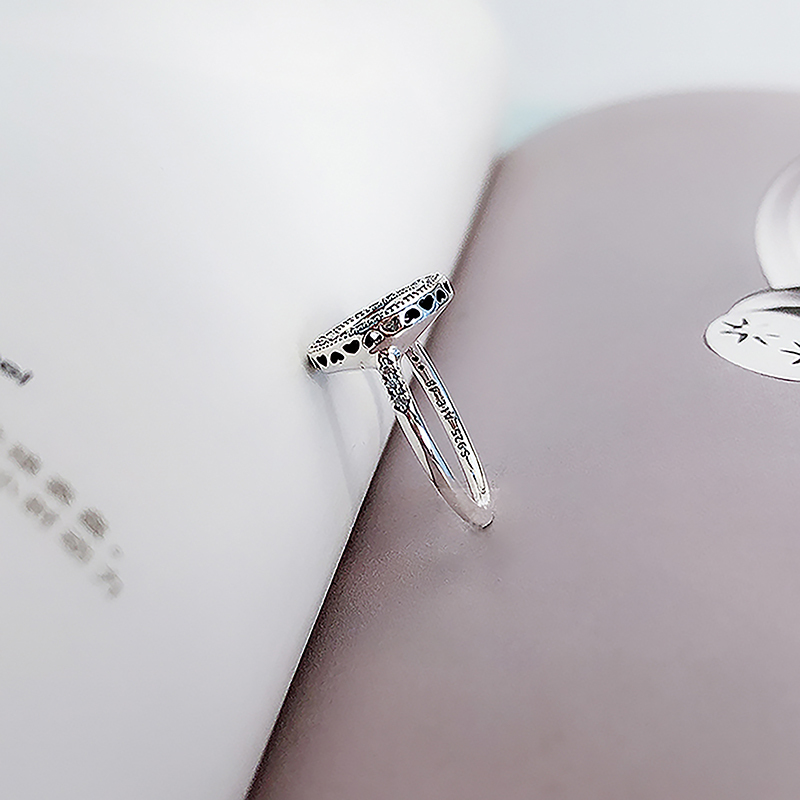 pandora sparkling halo silver ring