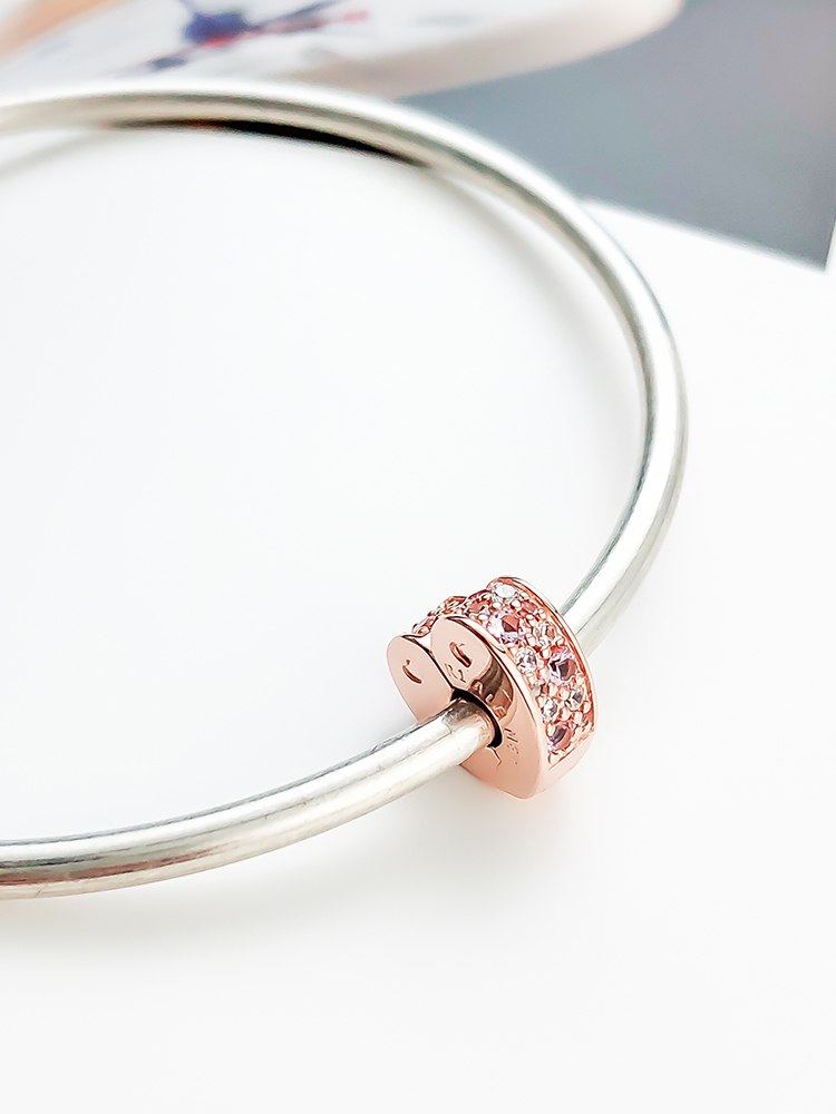 pandora rose arc of love pink cz clip charm