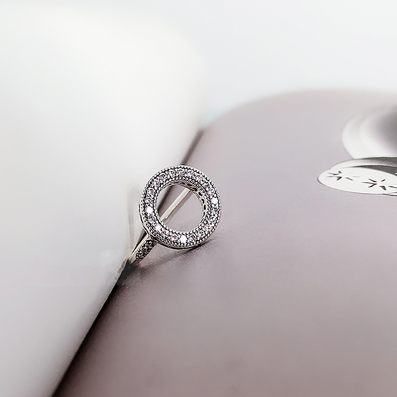 pandora sparkling halo silver ring