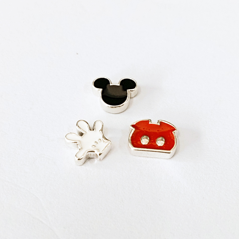 pandora silver mickey petite floating locket charms set