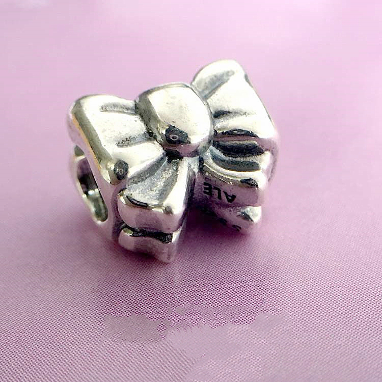 pandora silver charm "bow" or "perfect gift"