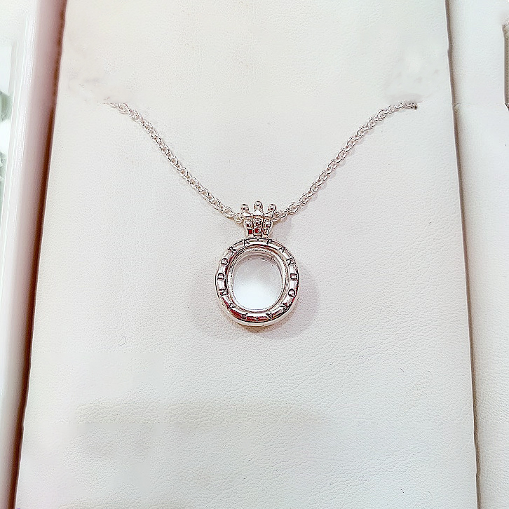 pandora silver lockets crown o necklace