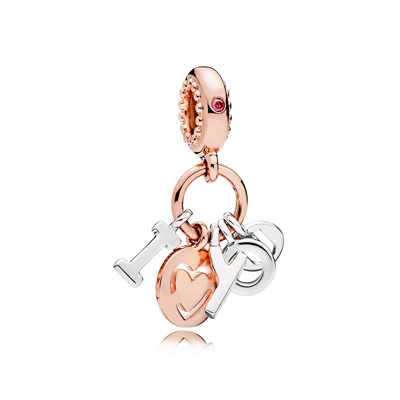pandora rose charm pendant i love you letters s925 ale
