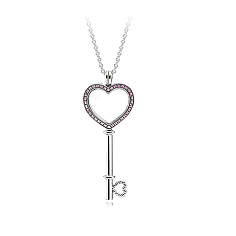 pandora large floating locket heart key -80cm