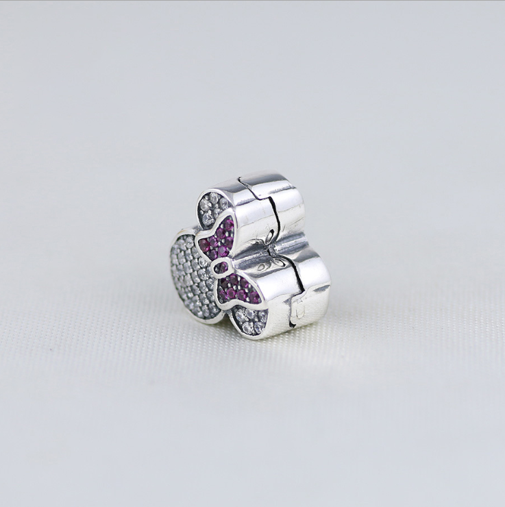 pandora silver charm minnie mouse ears clip