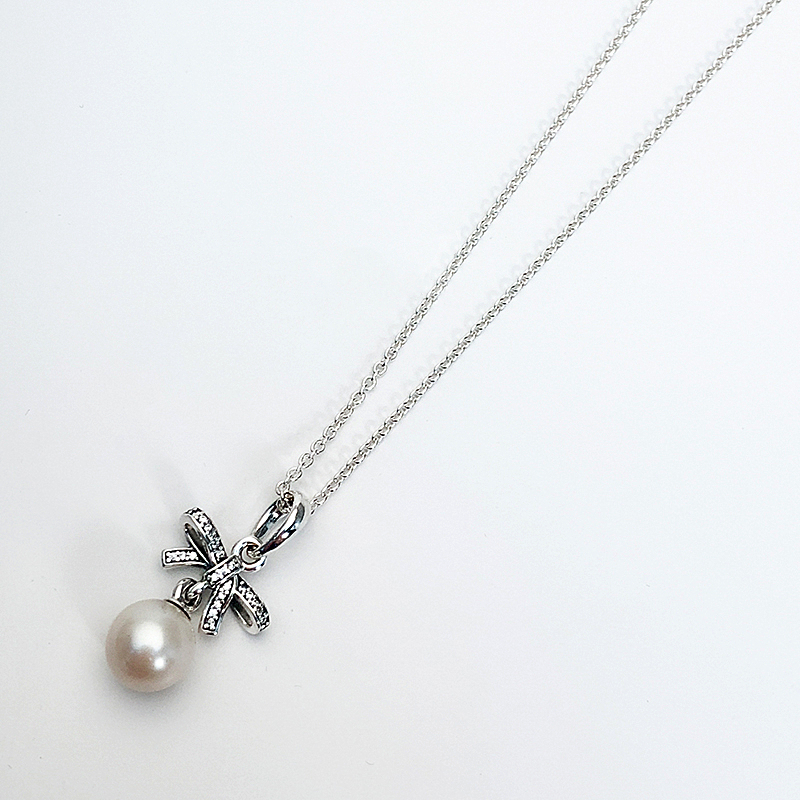 pandora sterling silver delicate sentiments pearl necklace -70cm