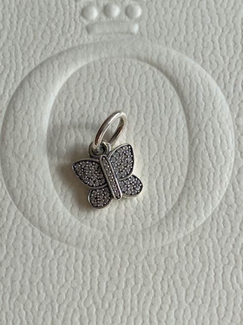 pandora sterling silver sparkling butterfly cz pendant