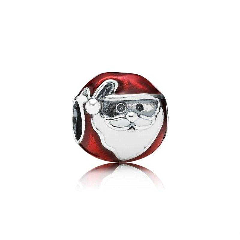 pandora charm jolly santa with red and white enamel