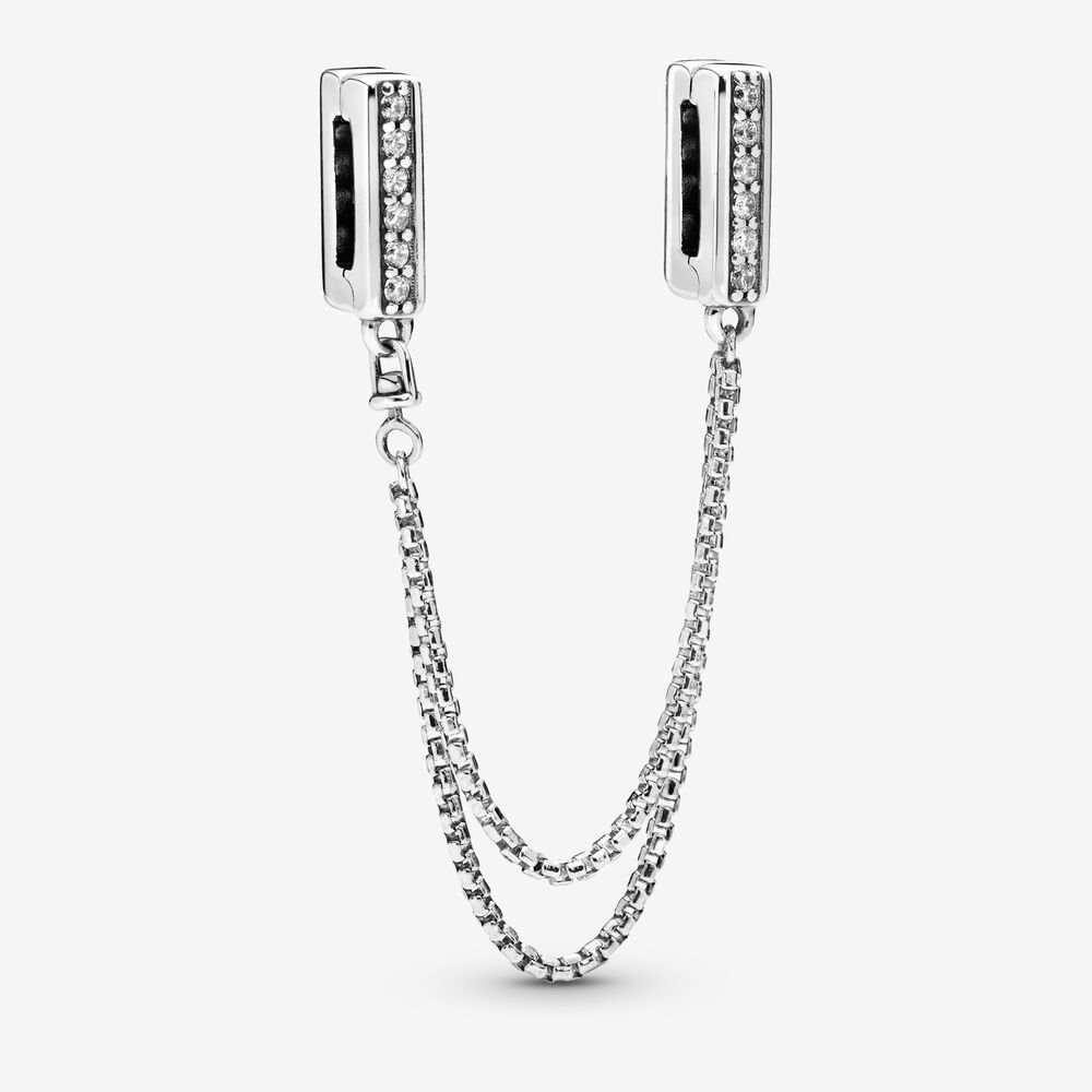 pandora reflexions parkling safety chain clip charm cz