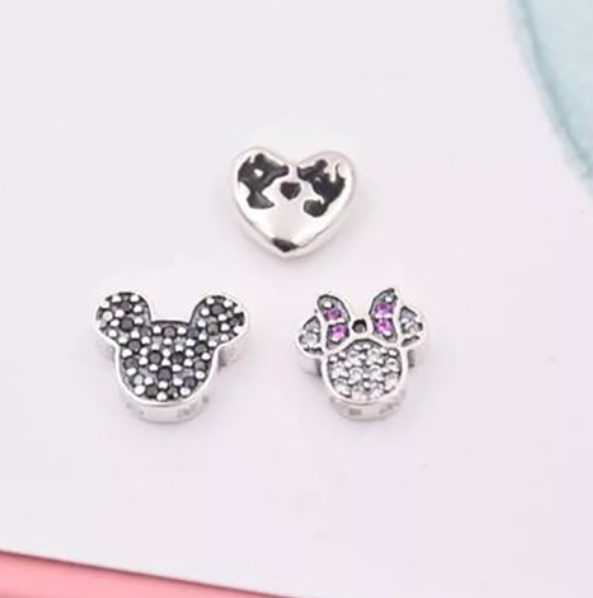 pandora sterling silver minnie mickey kiss petite locket charms set