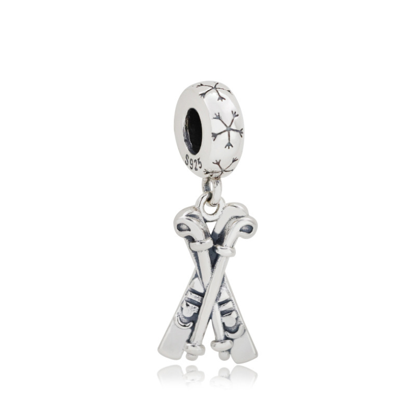 pandora charm snow skis dangle