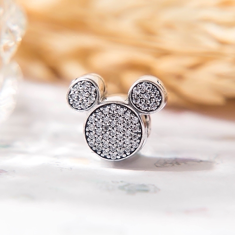 clip pandora pave head/cobblestone head mickey land paris