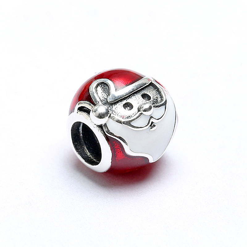 pandora charm jolly santa with red and white enamel
