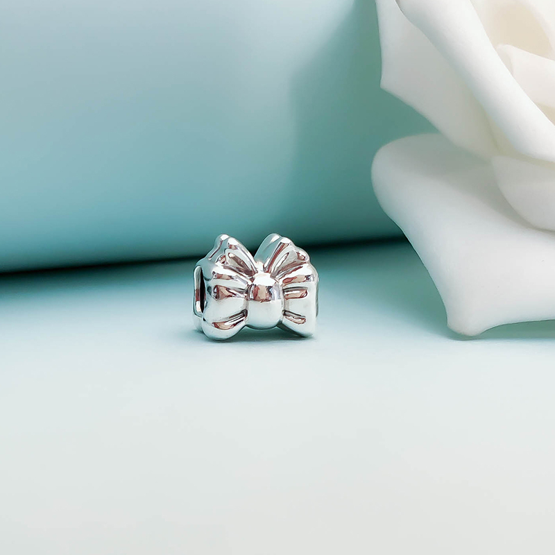 pandora silver charm "bow" or "perfect gift"