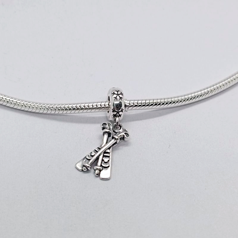 pandora charm snow skis dangle