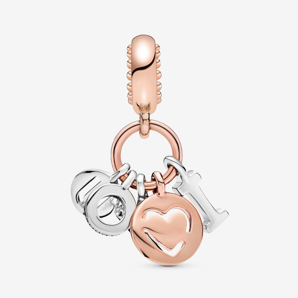 pandora rose charm pendant i love you letters s925 ale