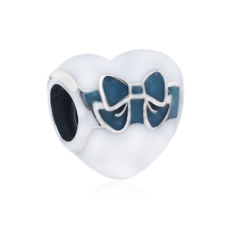 pandora white day love blue and white heart charm