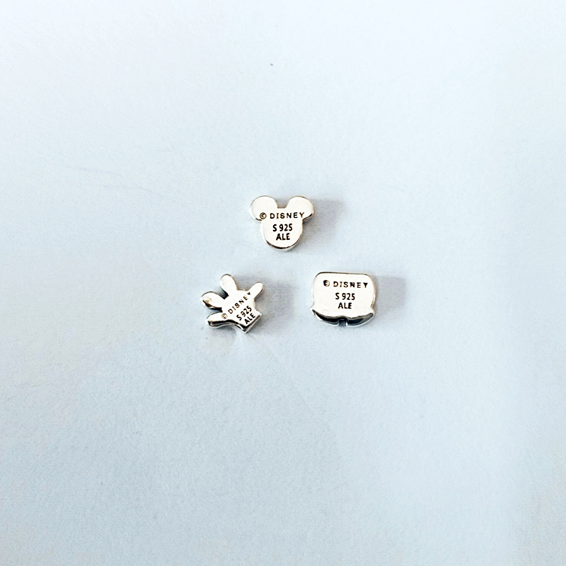 pandora silver mickey petite floating locket charms set