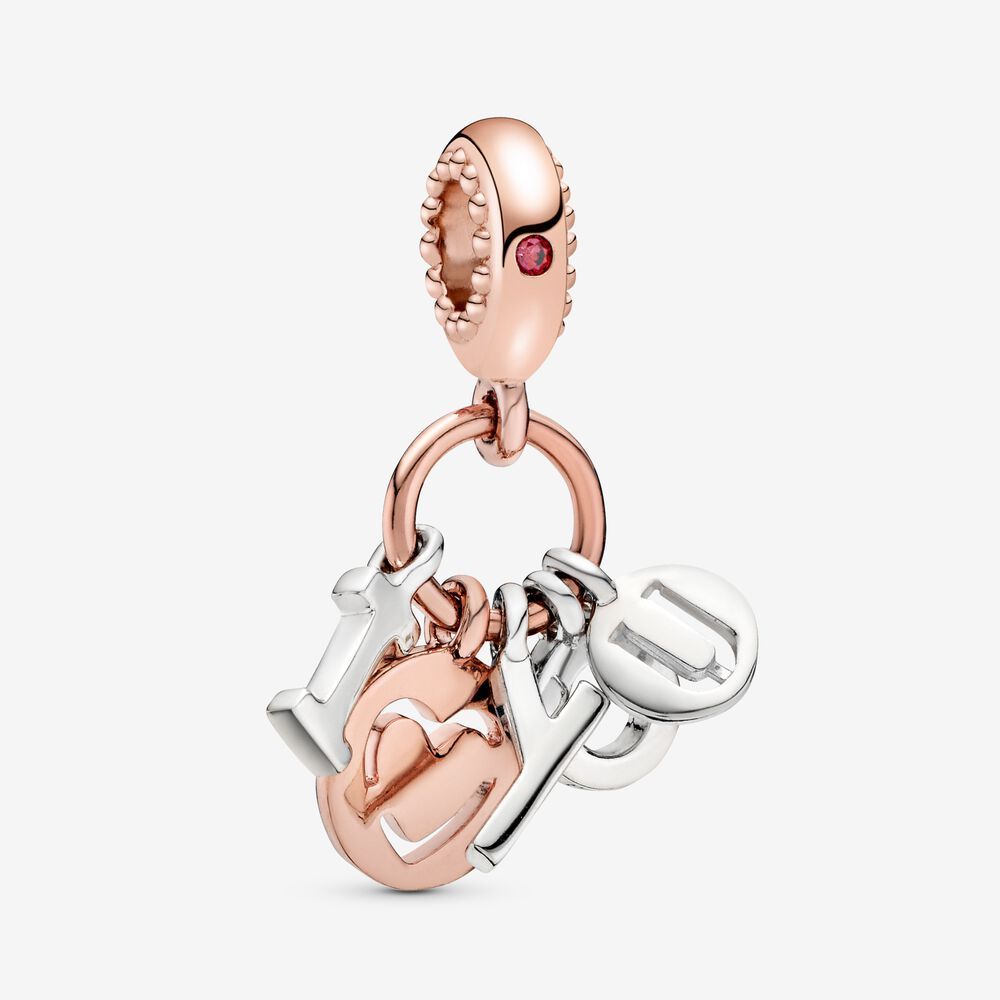 pandora rose charm pendant i love you letters s925 ale