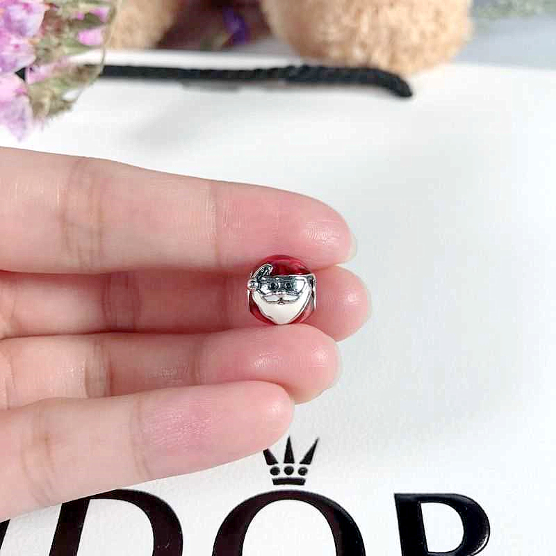 pandora charm jolly santa with red and white enamel