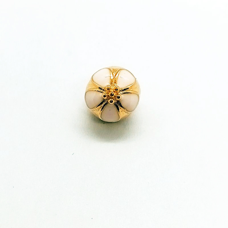 pandora gold cherry blossom clip charm enamel ale