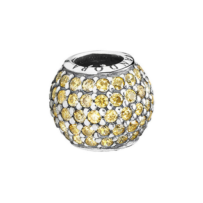 golden colored pave lights pandora sterling silver charm