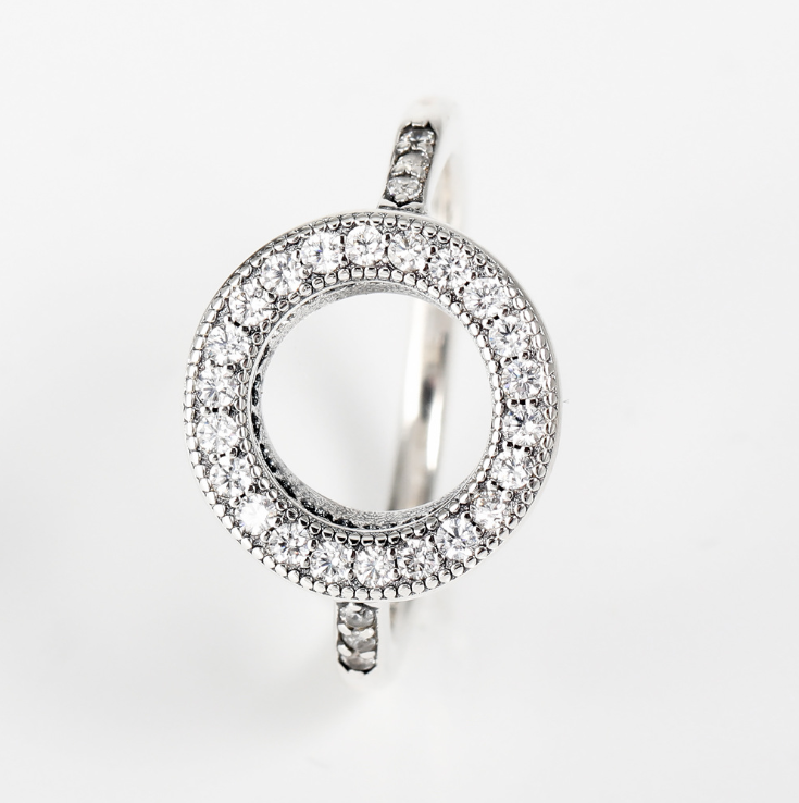 pandora sparkling halo silver ring