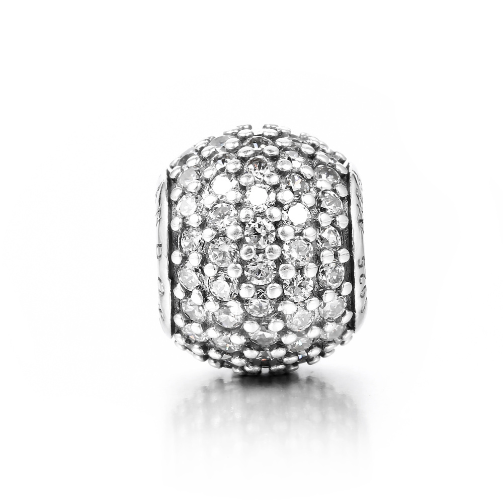 pandora sterling silver clear pave charm