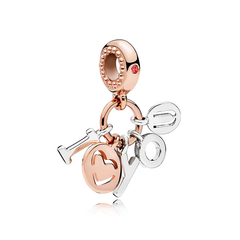 pandora rose charm pendant i love you letters s925 ale