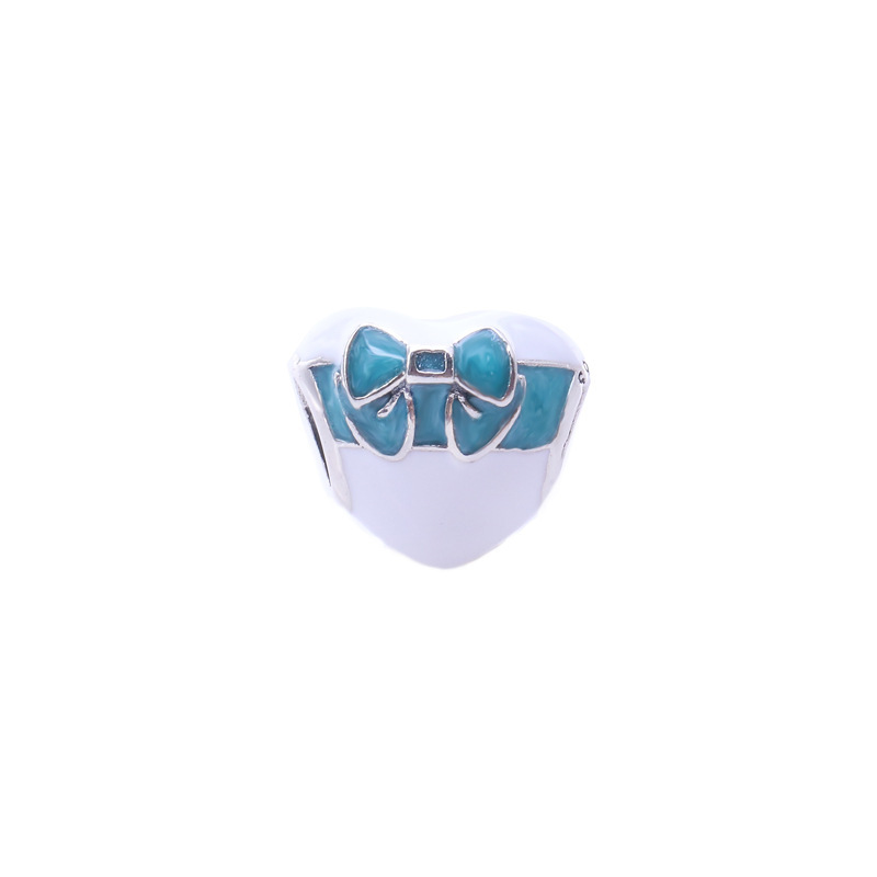 pandora white day love blue and white heart charm